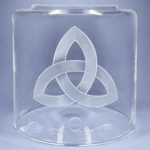 Vorratstank aus Glas für Acala Wasserfilter in klarem Glas mit dem gravierten Zeichen Triquera.
